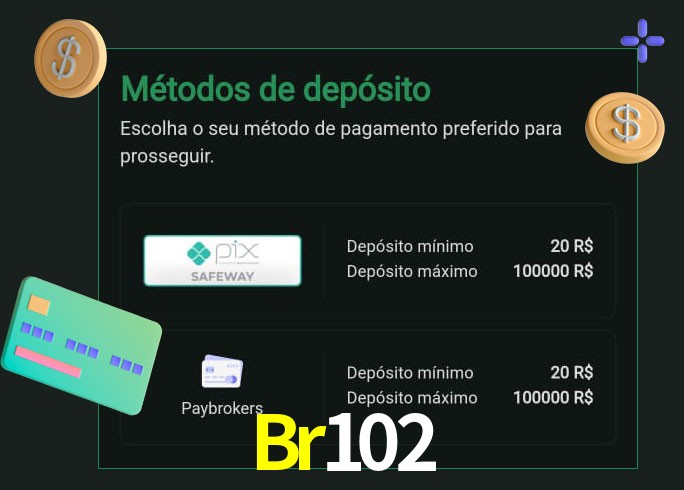 O cassino Br102 oferece uma grande variedade de métodos de pagamento